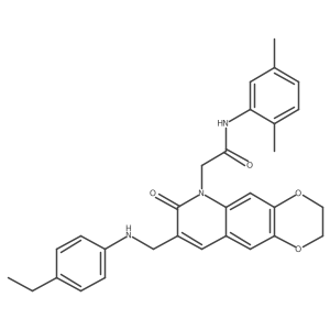 N-(2,5-dimethylphenyl)-2-(8-(((4-ethylphenyl)amino)methyl)-7-oxo-2,3-dihydro-[1,4]dioxino[2,3-g]quinolin-6(7H)-yl)acetamide结构式