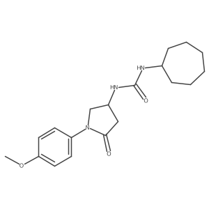 1-Cycloheptyl-3-(1-(4-methoxyphenyl)-5-oxopyrrolidin-3-yl)urea Structure