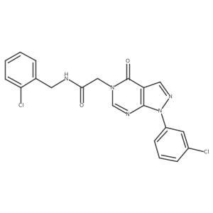 N-(2-chlorobenzyl)-2-(1-(3-chlorophenyl)-4-oxo-1H-pyrazolo[3,4-d]pyrimidin-5(4H)-yl)acetamide结构式