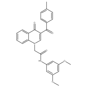 N-(3,5-dimethoxyphenyl)-2-(3-(4-methylbenzoyl)-4-oxoquinolin-1(4H)-yl)acetamide结构式