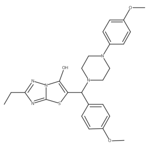 2-Ethyl-5-((4-methoxyphenyl)(4-(4-methoxyphenyl)piperazin-1-yl)methyl)thiazolo[3,2-b][1,2,4]triazol-6-ol结构式