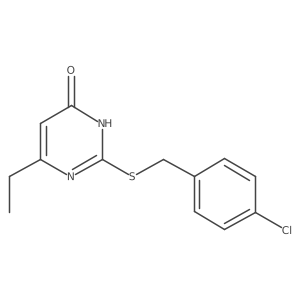 2-((4-chlorobenzyl)thio)-6-ethylpyrimidin-4(3H)-one结构式