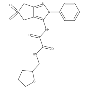 N1-(5,5-dioxido-2-phenyl-4,6-dihydro-2H-thieno[3,4-c]pyrazol-3-yl)-N2-((tetrahydrofuran-2-yl)methyl)oxalamide Structure