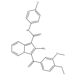 2-amino-N-(4-chlorophenyl)-3-(3,4-dimethoxybenzoyl)indolizine-1-carboxamide结构式