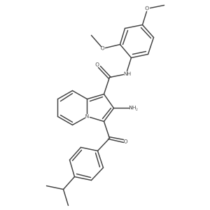2-amino-N-(2,4-dimethoxyphenyl)-3-(4-isopropylbenzoyl)indolizine-1-carboxamide Structure
