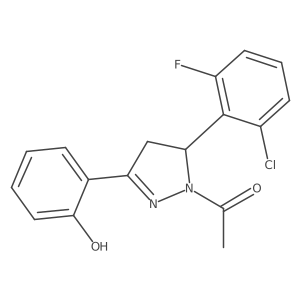 1-(5-(2-chloro-6-fluorophenyl)-3-(2-hydroxyphenyl)-4,5-dihydro-1H-pyrazol-1-yl)ethanone结构式