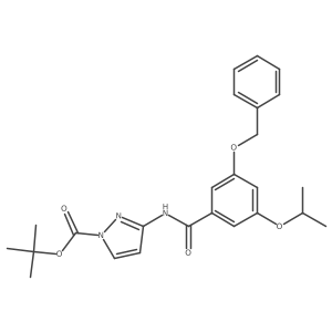 3-(3-Benzyloxy-5-isopropoxy-benzoylamino)-pyrazole-1-carboxylic acid tert-butyl ester结构式