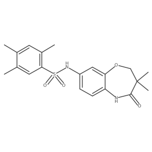 N-(3,3-dimethyl-4-oxo-2,3,4,5-tetrahydrobenzo[b][1,4]oxazepin-8-yl)-2,4,5-trimethylbenzenesulfonamide结构式
