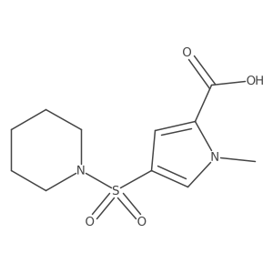 1-methyl-4-(piperidine-1-sulfonyl)-1H-pyrrole-2-carboxylic acid Structure