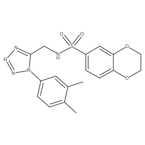 N-((1-(3,4-dimethylphenyl)-1H-tetrazol-5-yl)methyl)-2,3-dihydrobenzo[b][1,4]dioxine-6-sulfonamide Structure