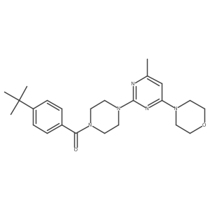 (4-(Tert-butyl)phenyl)(4-(4-methyl-6-morpholinopyrimidin-2-yl)piperazin-1-yl)methanone Structure