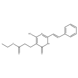 Ethyl 3-{4-hydroxy-6-oxo-2-[(E)-2-phenylethenyl]-1,6-dihydro-5-pyrimidinyl}propanoate结构式