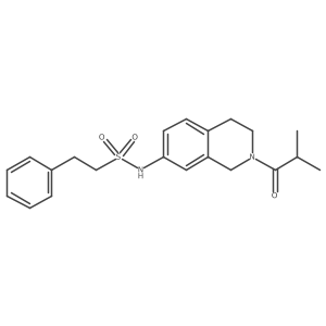 N-(2-isobutyryl-1,2,3,4-tetrahydroisoquinolin-7-yl)-2-phenylethanesulfonamide结构式