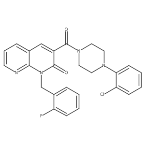 3-(4-(2-chlorophenyl)piperazine-1-carbonyl)-1-(2-fluorobenzyl)-1,8-naphthyridin-2(1H)-one Structure