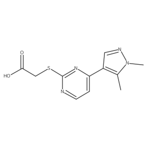 2-[[4-(1,5-Dimethyl-1H-pyrazol-4-yl)-2-pyrimidinyl]thio]acetic acid结构式