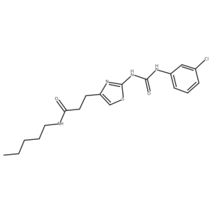 3-(2-{[(3-chlorophenyl)carbamoyl]amino}-1,3-thiazol-4-yl)-N-pentylpropanamide Structure