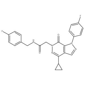 2-(4-cyclopropyl-1-(4-fluorophenyl)-7-oxo-1H-pyrazolo[3,4-d]pyridazin-6(7H)-yl)-N-(4-fluorobenzyl)acetamide结构式