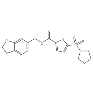 N-[(2H-1,3-benzodioxol-5-yl)methyl]-5-(pyrrolidine-1-sulfonyl)furan-2-carboxamide Structure