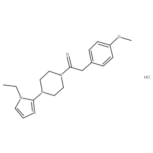 1-(4-(1-ethyl-1H-imidazol-2-yl)piperazin-1-yl)-2-(4-methoxyphenyl)ethanone hydrochloride Structure