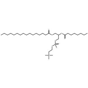Ethanaminium, 2-[[hydroxy[3-[(1-oxohexadecyl)oxy]-2-[(1-oxooctyl)oxy]propoxy]phosphinyl]oxy]-N,N,N-trimethyl-, inner salt Structure