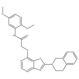 2-((2-(3,4-dihydroisoquinolin-2(1H)-yl)thiazolo[4,5-d]pyrimidin-7-yl)thio)-N-(2,5-dimethoxyphenyl)acetamide结构式