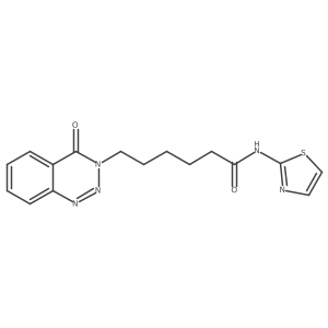 6-(4-oxo-1,2,3-benzotriazin-3(4H)-yl)-N-(1,3-thiazol-2-yl)hexanamide结构式