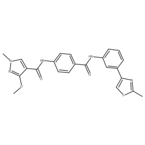 3-methoxy-1-methyl-N-(4-((3-(2-methylthiazol-4-yl)phenyl)carbamoyl)phenyl)-1H-pyrazole-4-carboxamide Structure