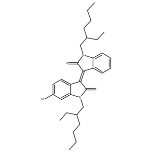 6-Bromo-1,1'-bis(2-ethylhexyl)-[3,3'-biindolinylidene]-2,2'-dione Structure