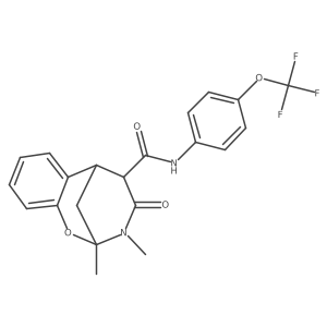 2,3-dimethyl-4-oxo-N-(4-(trifluoromethoxy)phenyl)-3,4,5,6-tetrahydro-2H-2,6-methanobenzo[g][1,3]oxazocine-5-carboxamide结构式