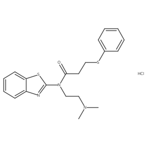 N-(benzo[d]thiazol-2-yl)-N-(2-(dimethylamino)ethyl)-3-(phenylthio)propanamide hydrochloride结构式