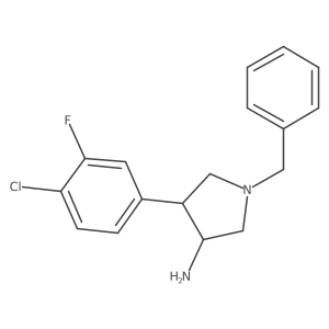 NC1CN(Cc2ccccc2)CC1c1ccc(Cl)c(F)c1结构式
