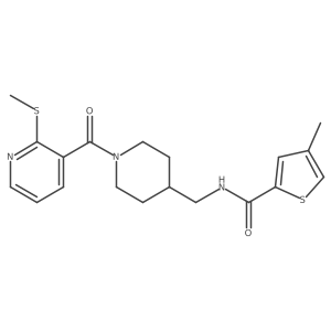 4-methyl-N-((1-(2-(methylthio)nicotinoyl)piperidin-4-yl)methyl)thiophene-2-carboxamide结构式