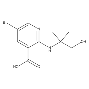 5-Bromo-2-((1-hydroxy-2-methylpropan-2-yl)amino)nicotinic acid结构式