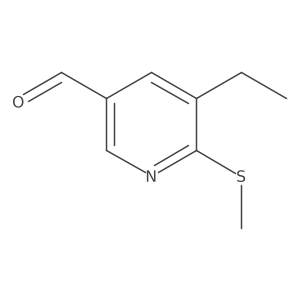 3-Pyridinecarboxaldehyde, 5-ethyl-6-(methylthio)- Structure