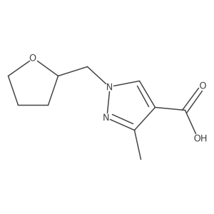 3-Methyl-1-(oxolan-2-ylmethyl)pyrazole-4-carboxylic acid结构式