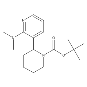 tert-Butyl 2-(2-(dimethylamino)pyridin-3-yl)piperidine-1-carboxylate结构式