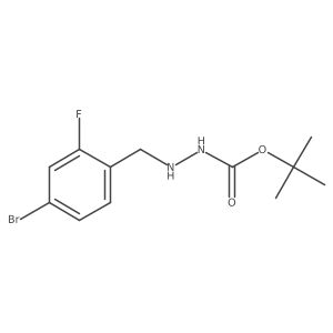 Hydrazinecarboxylic acid, 2-[(4-bromo-2-fluorophenyl)methyl]-, 1,1-dimethylethyl ester结构式