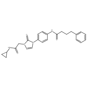 N-(4-(4-(2-(cyclopropylamino)-2-oxoethyl)-5-oxo-4,5-dihydro-1H-tetrazol-1-yl)phenyl)-4-phenylbutanamide结构式