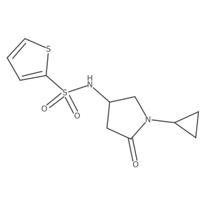 N-(1-cyclopropyl-5-oxopyrrolidin-3-yl)thiophene-2-sulfonamide结构式