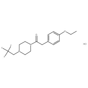 2-(4-Ethoxyphenyl)-1-(4-(2,2,2-trifluoroethyl)piperazin-1-yl)ethanone hydrochloride结构式