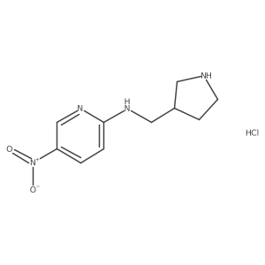 5-nitro-N-(pyrrolidin-3-ylmethyl)pyridin-2-amine hydrochloride结构式