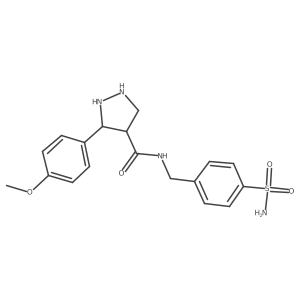 3-(4-methoxyphenyl)-N-[(4-sulfamoylphenyl)methyl]pyrazolidine-4-carboxamide结构式