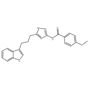N-{5-[3-(1H-indol-3-yl)propyl]-1H-1,2,4-triazol-3-yl}-4-methoxybenzamide Structure