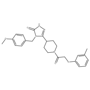4-(4-methoxybenzyl)-5-{1-[(3-methylphenoxy)acetyl]piperidin-4-yl}-2,4-dihydro-3H-1,2,4-triazol-3-one Structure