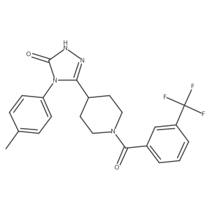 4-(4-methylphenyl)-5-{1-[3-(trifluoromethyl)benzoyl]piperidin-4-yl}-2,4-dihydro-3H-1,2,4-triazol-3-one结构式