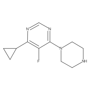 4-Cyclopropyl-5-fluoro-6-(piperazin-1-yl)pyrimidine结构式