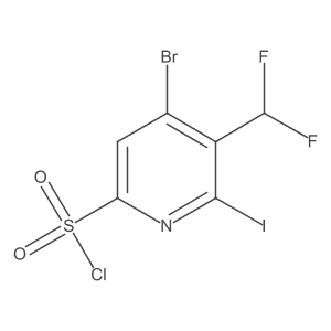 4-Bromo-5-(difluoromethyl)-6-iodopyridine-2-sulfonyl chloride Structure
