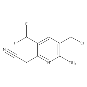 2-(6-Amino-5-(chloromethyl)-3-(difluoromethyl)pyridin-2-yl)acetonitrile结构式