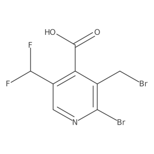 2-Bromo-3-(bromomethyl)-5-(difluoromethyl)isonicotinic acid结构式