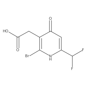 2-(2-Bromo-6-(difluoromethyl)-4-hydroxypyridin-3-yl)acetic acid Structure